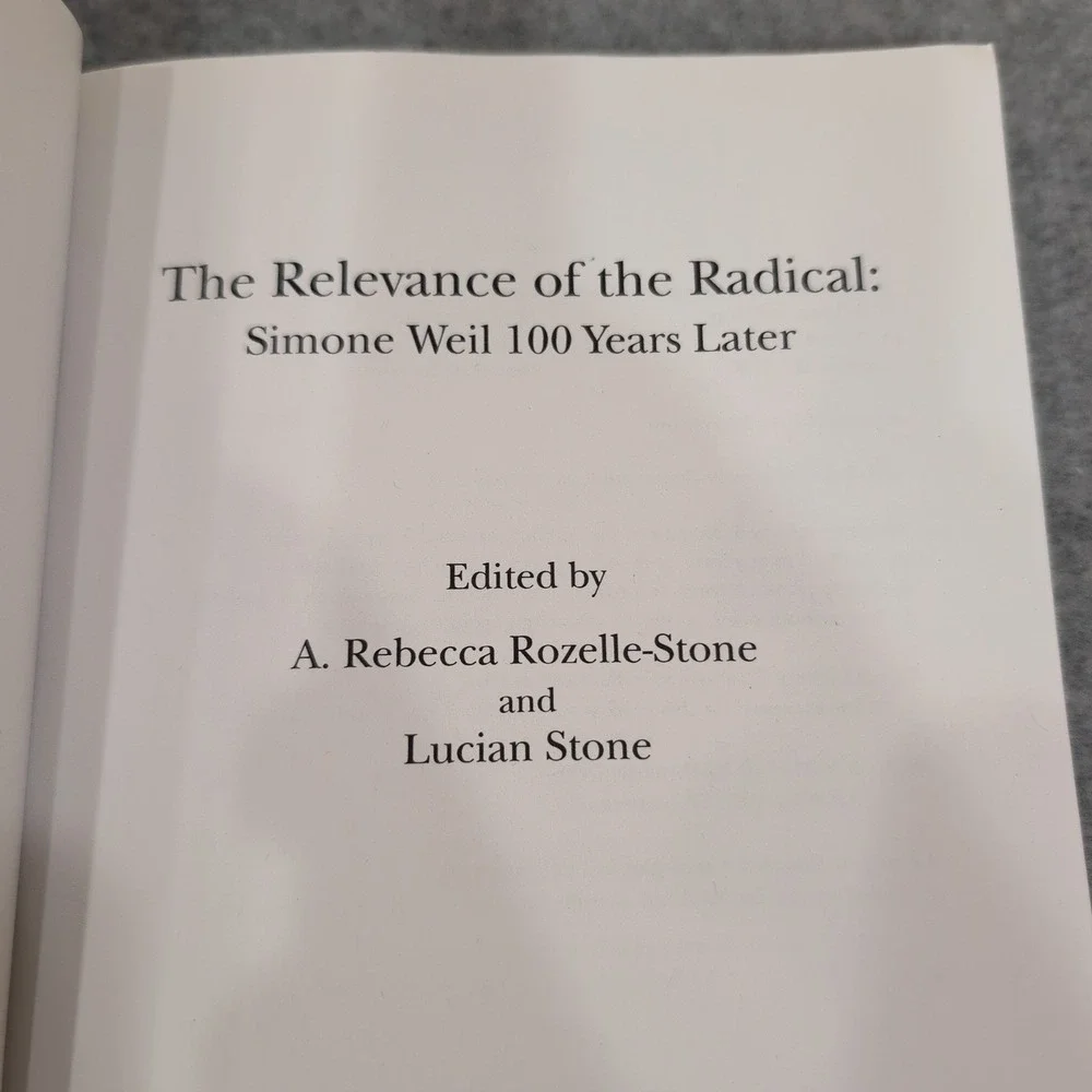 The Relevance of the Radical Simone Weil 100 Years‎ Later Essays Signed + Photo